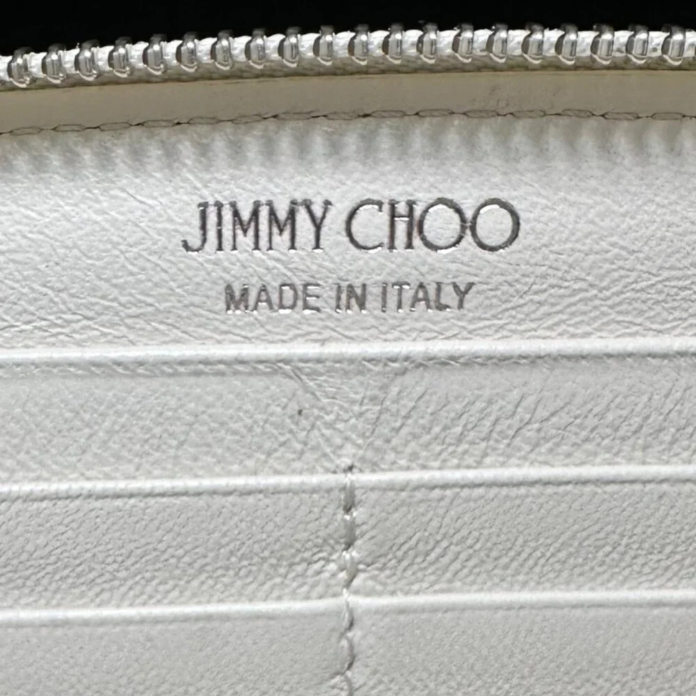 JIMMY CHOO Filipa Star-Studded Zip-Around Leather Wallet - EUC